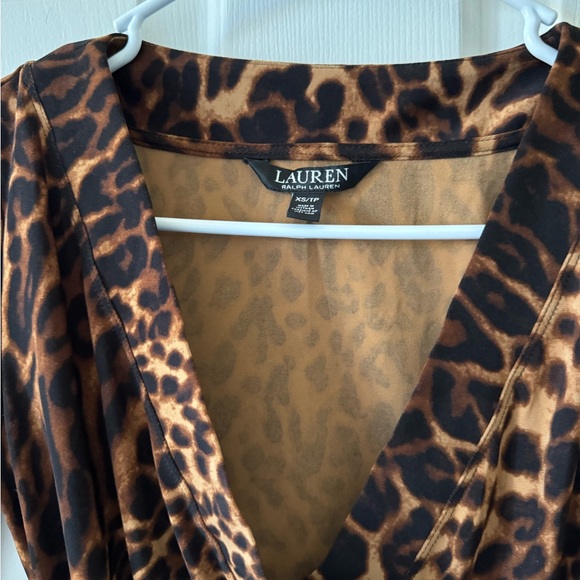 Lauren, XS, Leopard Print Top, Draped Front, NWOT - Picture 3 of 6